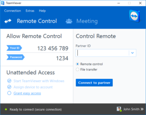 Main login window teamviewer